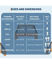 Homfan Wood Platform Bed Frame No Headboard with Low Profile Slat Support