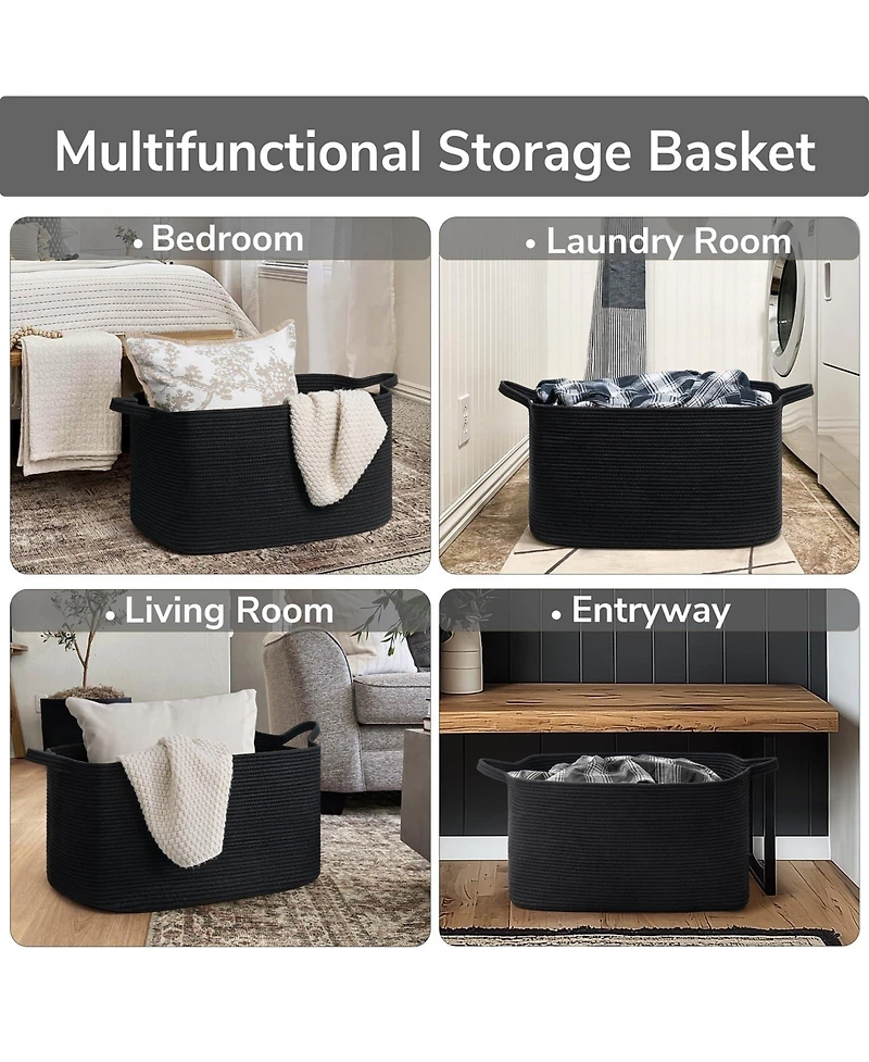 Gnuadz Woven Rope Storage Basket Rectangle