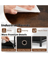 Gouun 3-Drawer Fabric Storage Tower with Wood Top, Shelf and Metal Frame