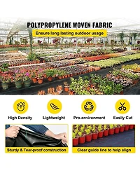 Sugift Weed Barrier Fabric, 5 x 250 ft, Premium Woven Pp Material for Outdoor Garden