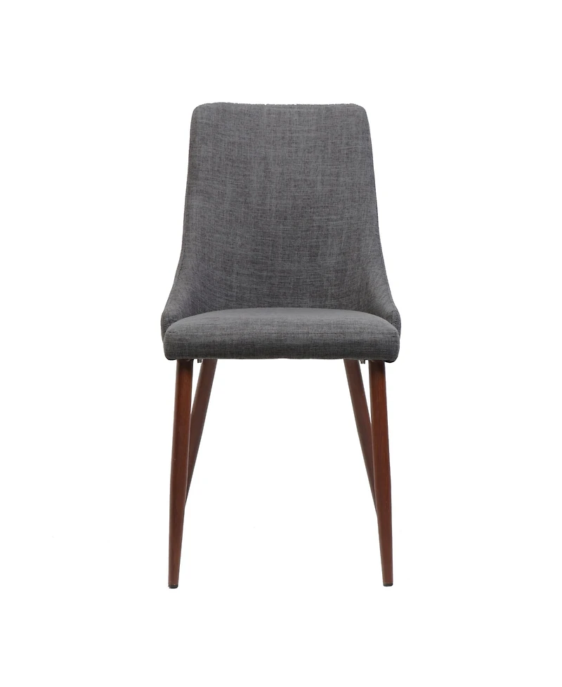 Rainsken Mid Century Modern Dining Chairs Set of 2, Fabric Upholstered Kitchen with Curved Backrest and Tapered Legs for Room