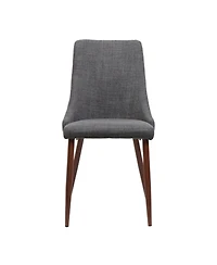 Rainsken Mid Century Modern Dining Chairs Set of 2, Fabric Upholstered Kitchen with Curved Backrest and Tapered Legs for Room