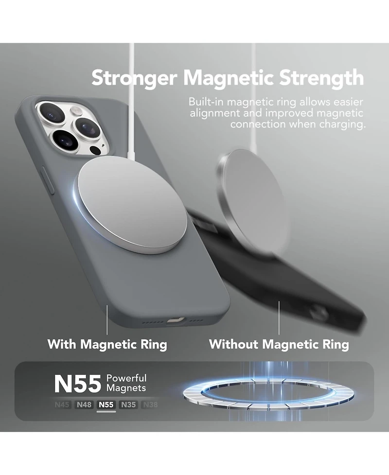 Gonez Magnetic for iPhone 13 Pro Max Case, Compatible with MagSafe, Silicone Shockproof Anti-Scratch Protective Phone Case