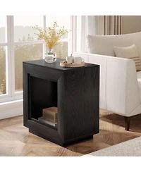 Tribesigns End Table, 24" Side Table with Storage Shelf, Farmhouse Style