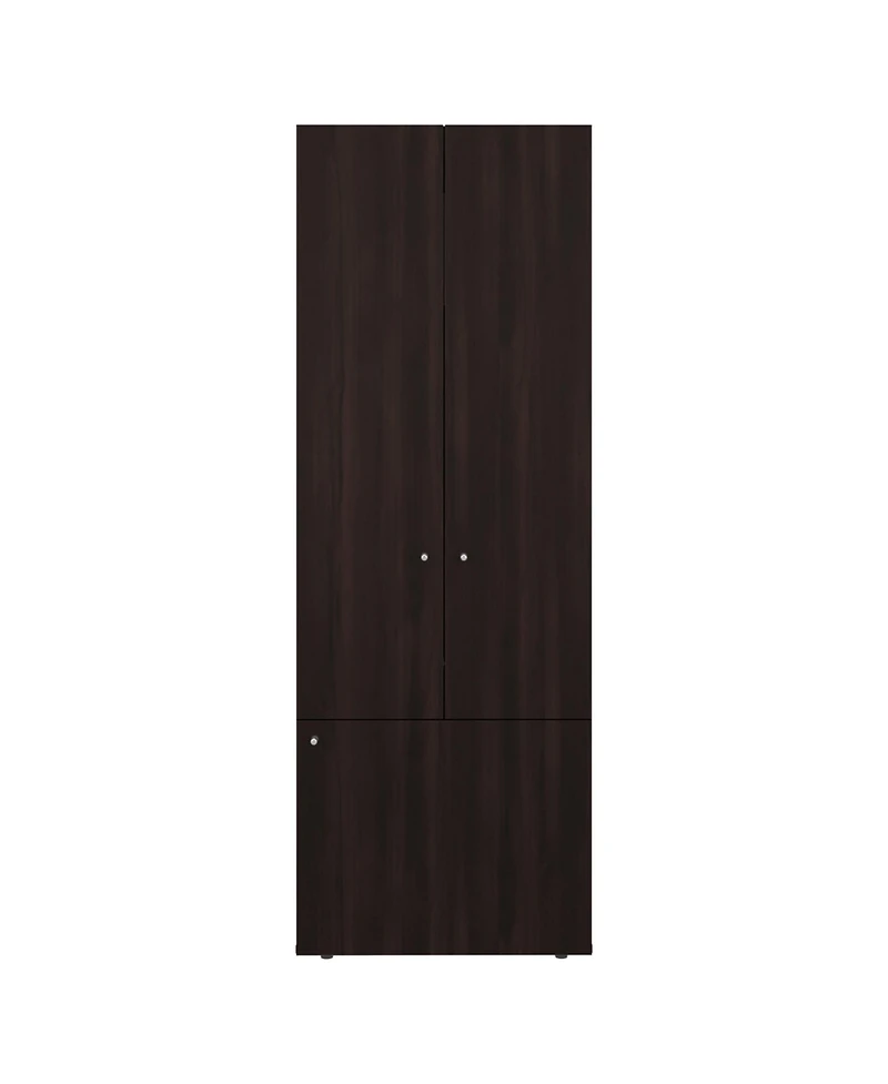 Fm Furniture Tolleson 3-Door Tall Wardrobe Cabinet with 4 Shelves - Freestanding Storage Armoire for Bedroom or Entryway