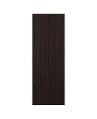 Fm Furniture Tolleson 3-Door Tall Wardrobe Cabinet with 4 Shelves - Freestanding Storage Armoire for Bedroom or Entryway