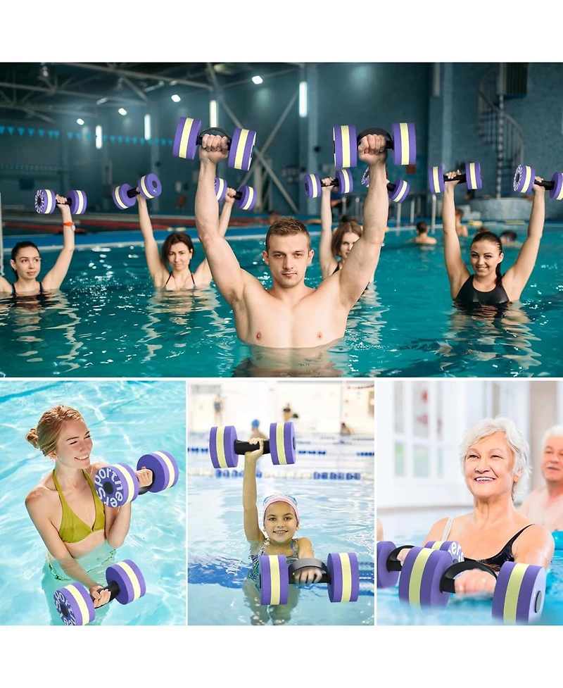 Sportneer Water Weights Aquatic Exercise Dumbbells Set of 2 Eva Foam Pool Weights for Water Aerobics Weight Loss