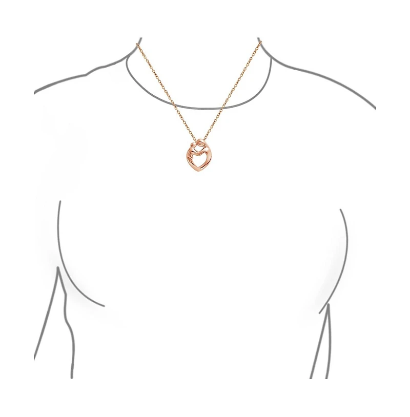 Bling Jewelry Loving Mother Family Heart Pendant Necklace Plated