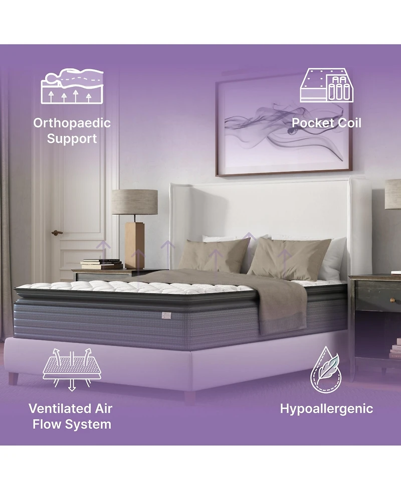Clihome Isabella 14 Inch Hybrid Pillow Top Mattress