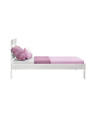 Max and Lily Bed Frame, Farmhouse Solid Wood Platform with Slatted Headboard
