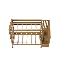 Max and Lily Bed Frame, Farmhouse Solid Wood Platform with Slatted Headboard