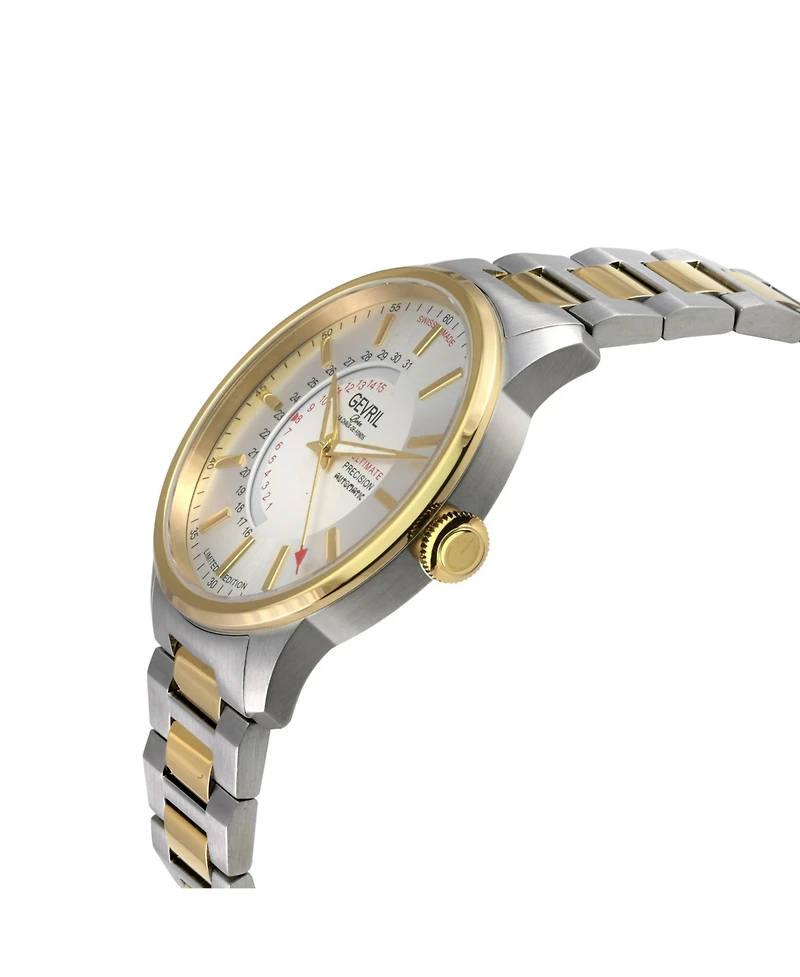 Gevril Men's Guggenheim Swiss Automatic Two tone Ipyg/Ss Bracelet Watch