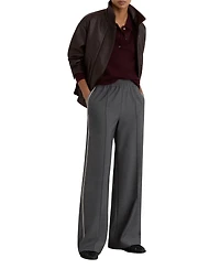 Reiss Women's Marlow Melange Side-Stripe Wide-Leg Pants