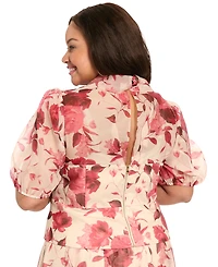 Muse Plus Polyester Shrug Asymmetrical Pleat Corset Top