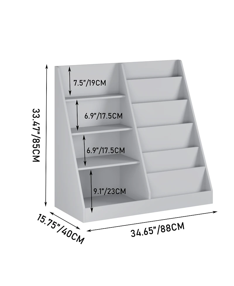 Rainsken Kids Bookshelf and Toy Storage Organizer