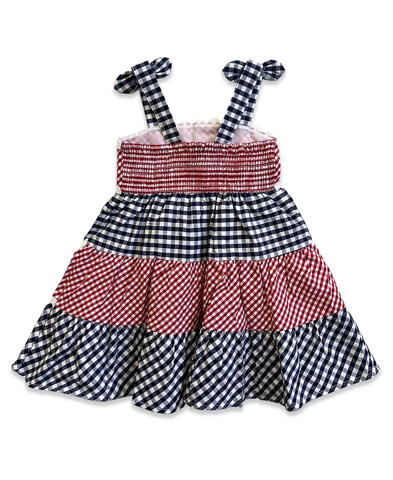 Blueberi Boulevard Girls' 2T-6X Americana Gingham Sundress