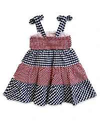 Blueberi Boulevard Girls' 2T-6X Americana Gingham Sundress