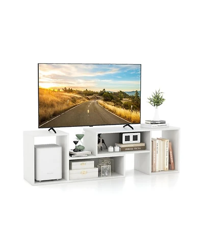 Sugift 2 Pieces Adjustable Tv Stand for TVs up to 55 Inch with Storage Cubes