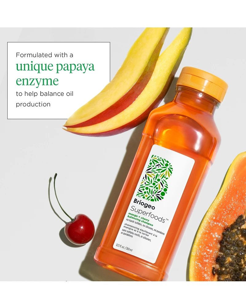 Briogeo Superfoods Mango + Cherry Balancing Shampoo, 12.5 oz.