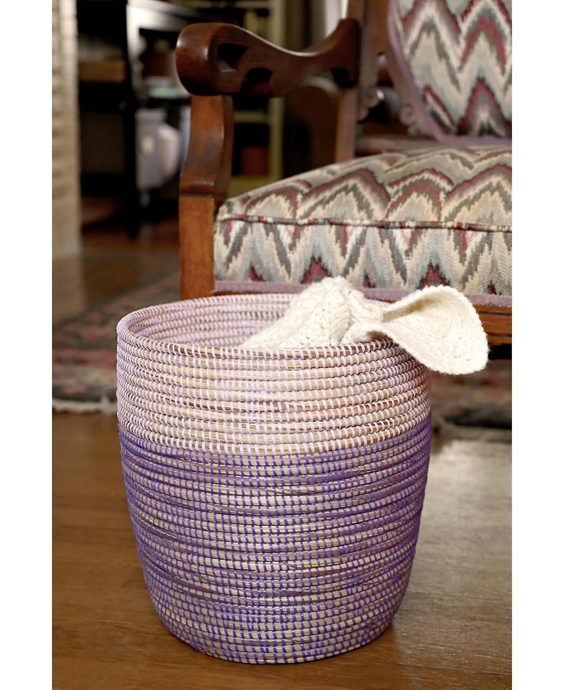 African Modern, Lavender and Purple Bath Bin Basket