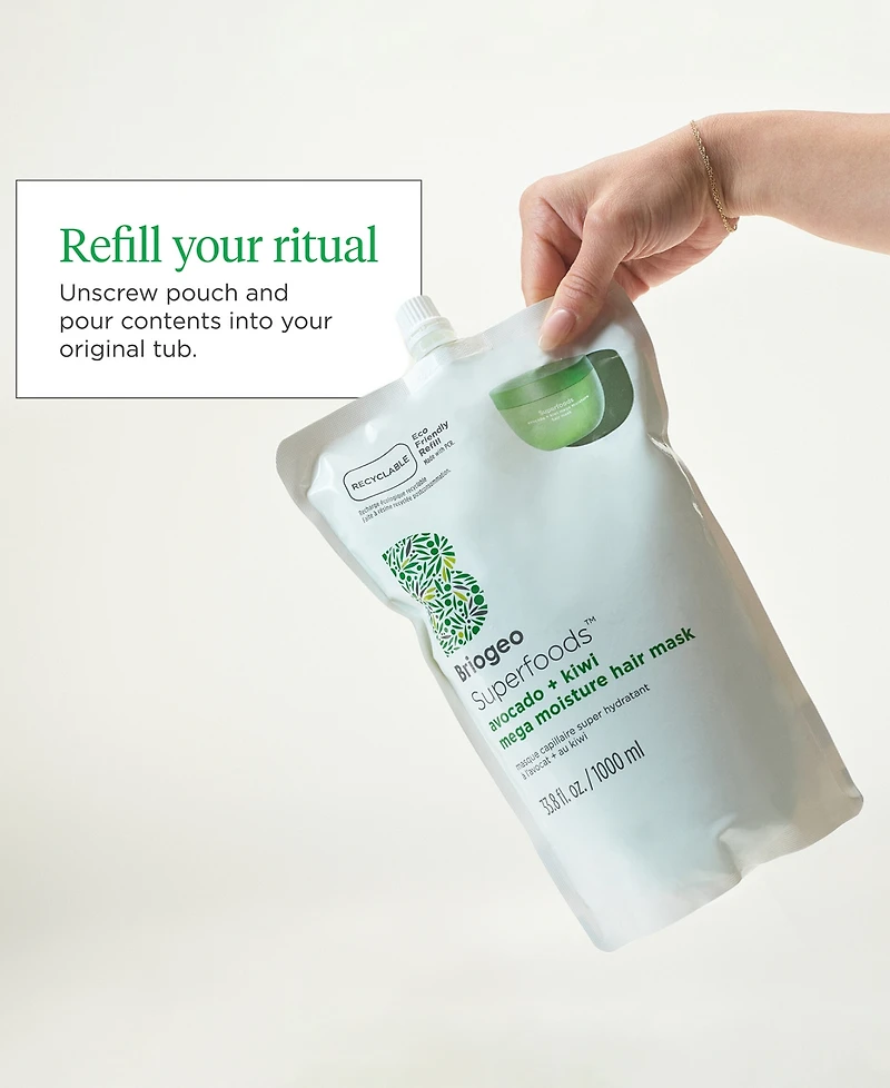 Briogeo Superfoods Avocado + Kiwi Mega Moisture Superfood Mask, 33.8 oz.