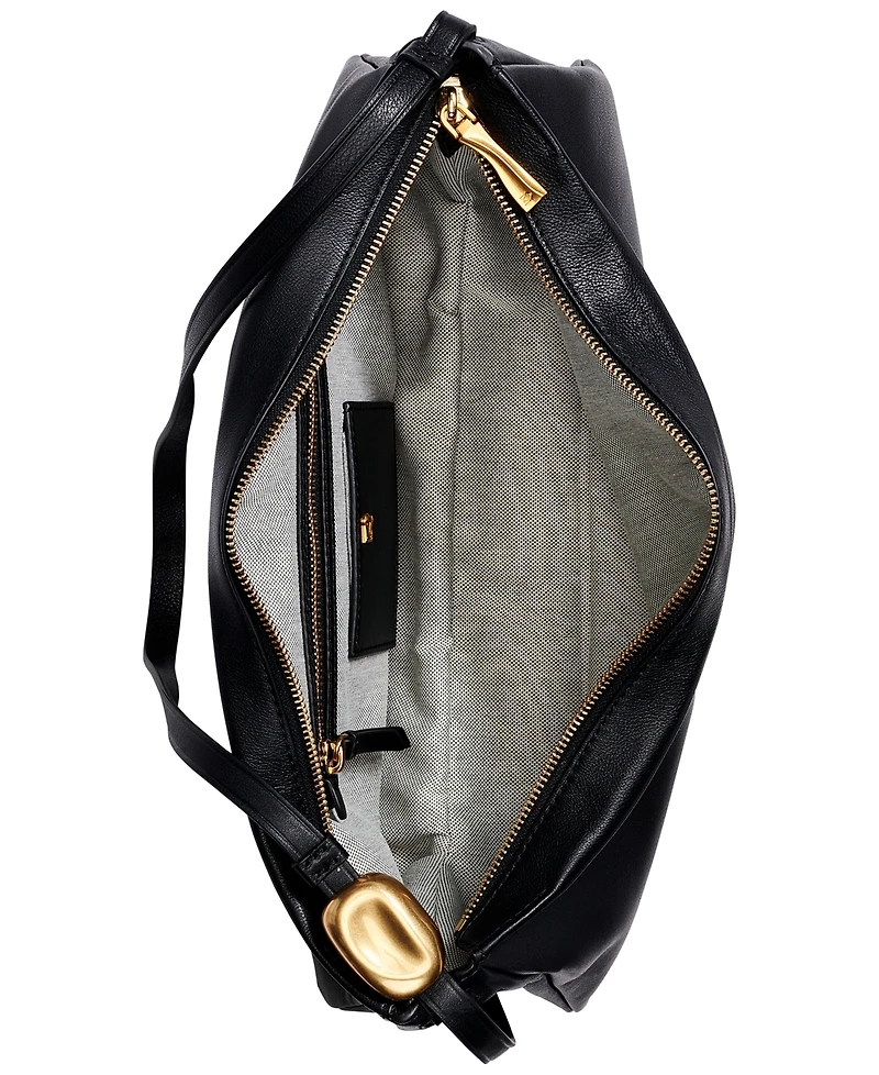 Donna Karan New York Velvet Leather Large Shoulder Bag