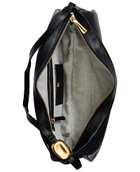 Donna Karan New York Velvet Leather Large Shoulder Bag