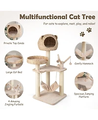 Cozito Cat Tree Multi-Level with Condo Hammock and Hanging Balls