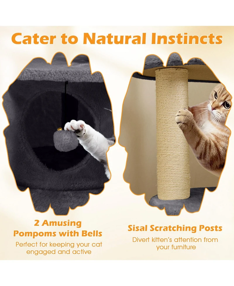 Cozito Cat Tower 40 in Multi-Level with Condo and Climbing Ladder