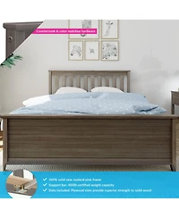 Max & Lily Bed Frame with Headboard, Solid Wood Platform for Kids