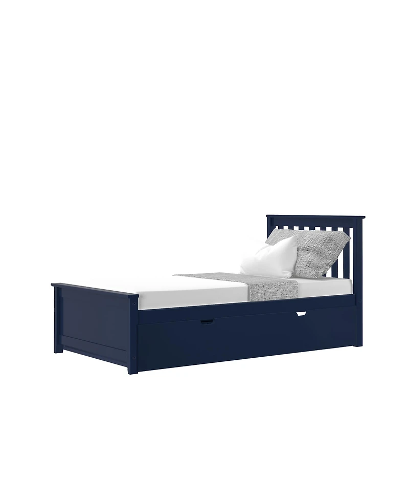 Max & Lily Bed Frame with Trundle, Classic Solid Wood Platform Storage