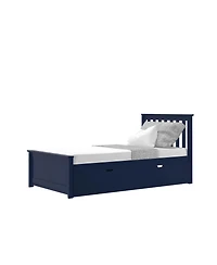 Max & Lily Bed Frame with Trundle, Classic Solid Wood Platform Storage
