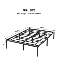 Homfan 16 Inch Full Heavy Duty Metal Bed Frame