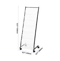 Sugift 6-Tier Brochure Display Rack on Wheels, Iron Floor Standing Literature Holder