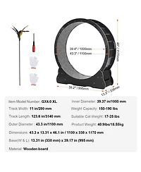 Cozito Cat Exercise Wheel 43 in Wooden Treadmill with Carpet