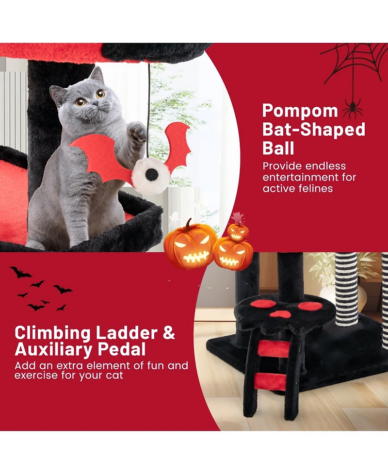 Cozito Cat Tree Gothic Style with Cat Bed Condo and Sisal Posts