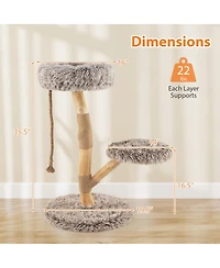 Cozito Cat Tree Modern Wooden with Perch and Jute Scratch Posts