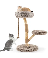 Cozito Cat Tree Modern Wooden with Perch and Jute Scratch Posts