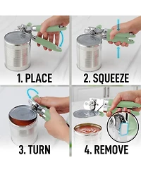 Zulay Kitchen Heavy Duty Stainless Steel Can Opener Manual with Side Bottle Opener