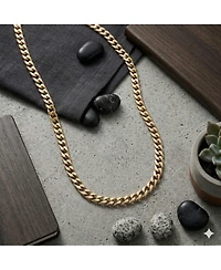 Metallo Stainless Steel Gold Plated, 20" Unisex Cuban Chain Necklace