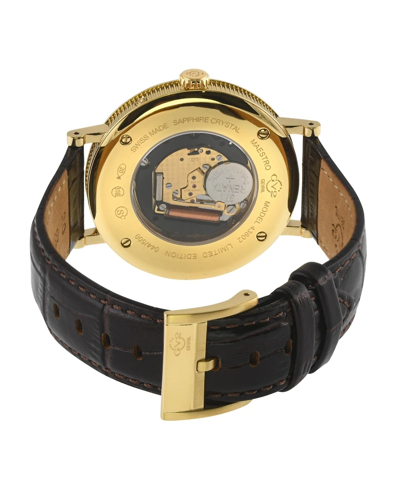 GV2 by Gevril Men's Maestro Swiss Quartz Italian Leather Strap Watch