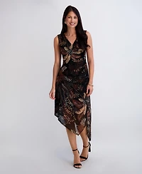 Kensie Women's Sleeveless V-Neck Midi Dress