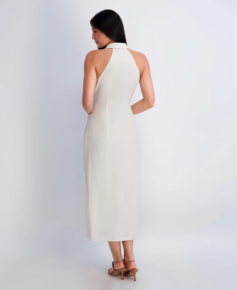 Kensie Women's Collared Sleeveless Woven Dress