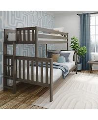 Max & Lily Solid Wood Bunk Bed, Twin over Full with Ladder on End for Kids