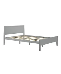 Max & Lily Queen Bed Frame, Solid Wood Classic Platform with Panel Headboard for Kids