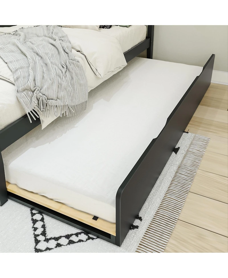 Max & Lily Scandinavian Twin-Size Bed with Trundle