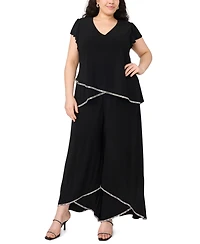 Msk Plus V-Neck Short-Sleeve Top