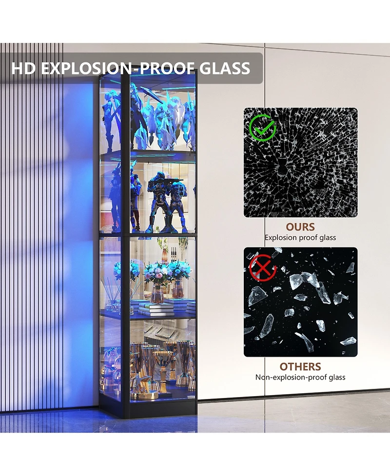 Vlsrka Corner Display Cabinet with Glass Doors