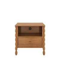 Max & Lily Jenny Lind Cubby Nightstand with 1 Drawer and Electrical Outlet
