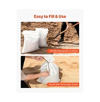 Sugift Empty Sandbags 100 Packs 16 x 26 in Heavy Duty Sand Bags Sacks with Ties 50lb Capacity